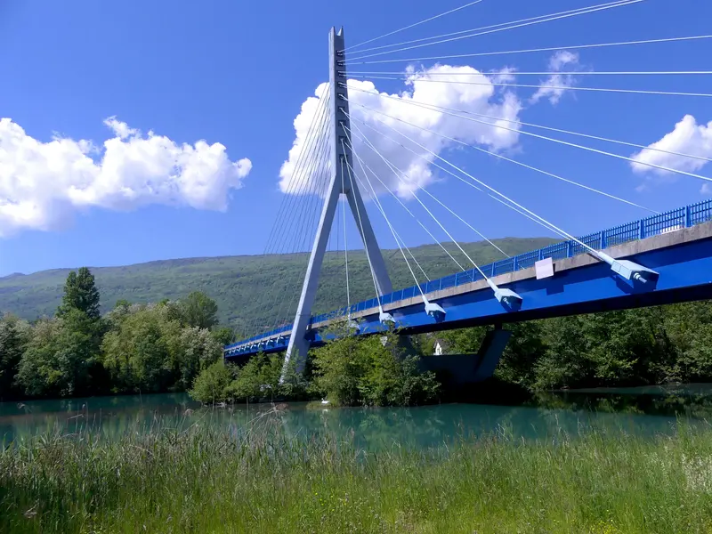 Pont de Seyssel depuis la rive gauche du Rhône (mai 2024), about 0.2 km from Aire de camping-car de Seyssel (Ain)