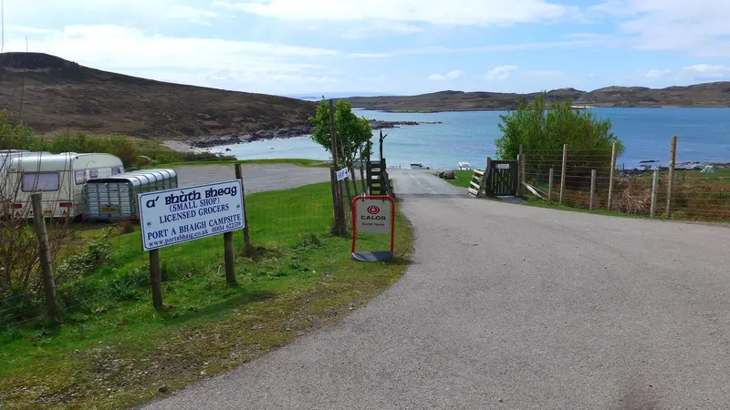 Entrance to the Port a Bhaigh Campsite at Altandhu