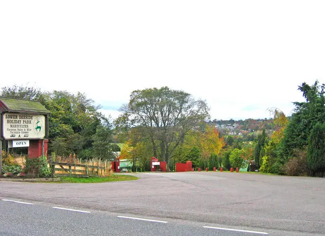 Photo: Alan Findlay / CC BY-SA 2.0, via Wikimedia Commons Entrance to Lower Deeside Holiday Park Maryculter