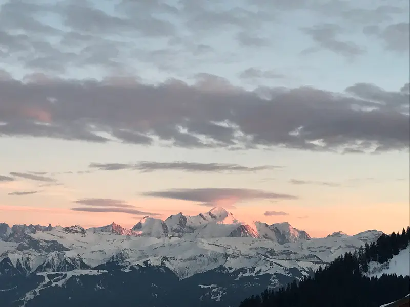 Sunset in the French Alps, about 1.0 km from Aire de camping-car du Praz de Lys