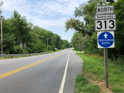 12 53 21 View north along Maryland State Route 313 (Greensboro Road) at Maryland State Route 314…