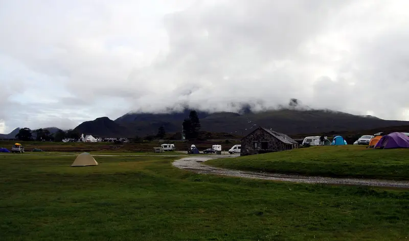 Camp site in Sligachan in summer