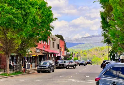 Downtown Franklin, North Carolina, in Macon County