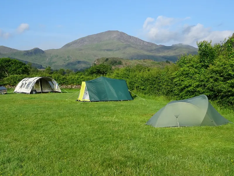 Camping at Cae Du, Beddgelert